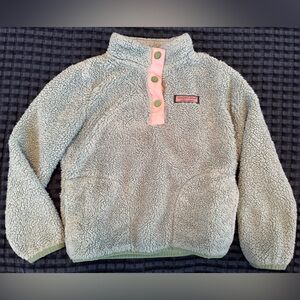 Vineyard Vines toddler girl Teddy fleece snap pullover, size 5